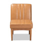 Daymond Mid-Century Modern Tan Faux Leather Upholstered and Walnut Brown Finished Wood Dining Chair FredCo