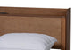 Decker Mid-Century Modern Transitional Walnut Brown Finished Wood Queen Size Platform Bed with Charging Station FredCo