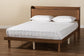 Decker Mid-Century Modern Transitional Walnut Brown Finished Wood Queen Size Platform Bed with Charging Station FredCo