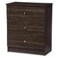 Decon Modern and Contemporary Espresso Brown Wood 3-Drawer Storage Chest FredCo