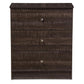 Decon Modern and Contemporary Espresso Brown Wood 3-Drawer Storage Chest FredCo