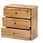 Decon Modern and Contemporary Oak Brown Finished Wood 3-Drawer Storage Chest FredCo