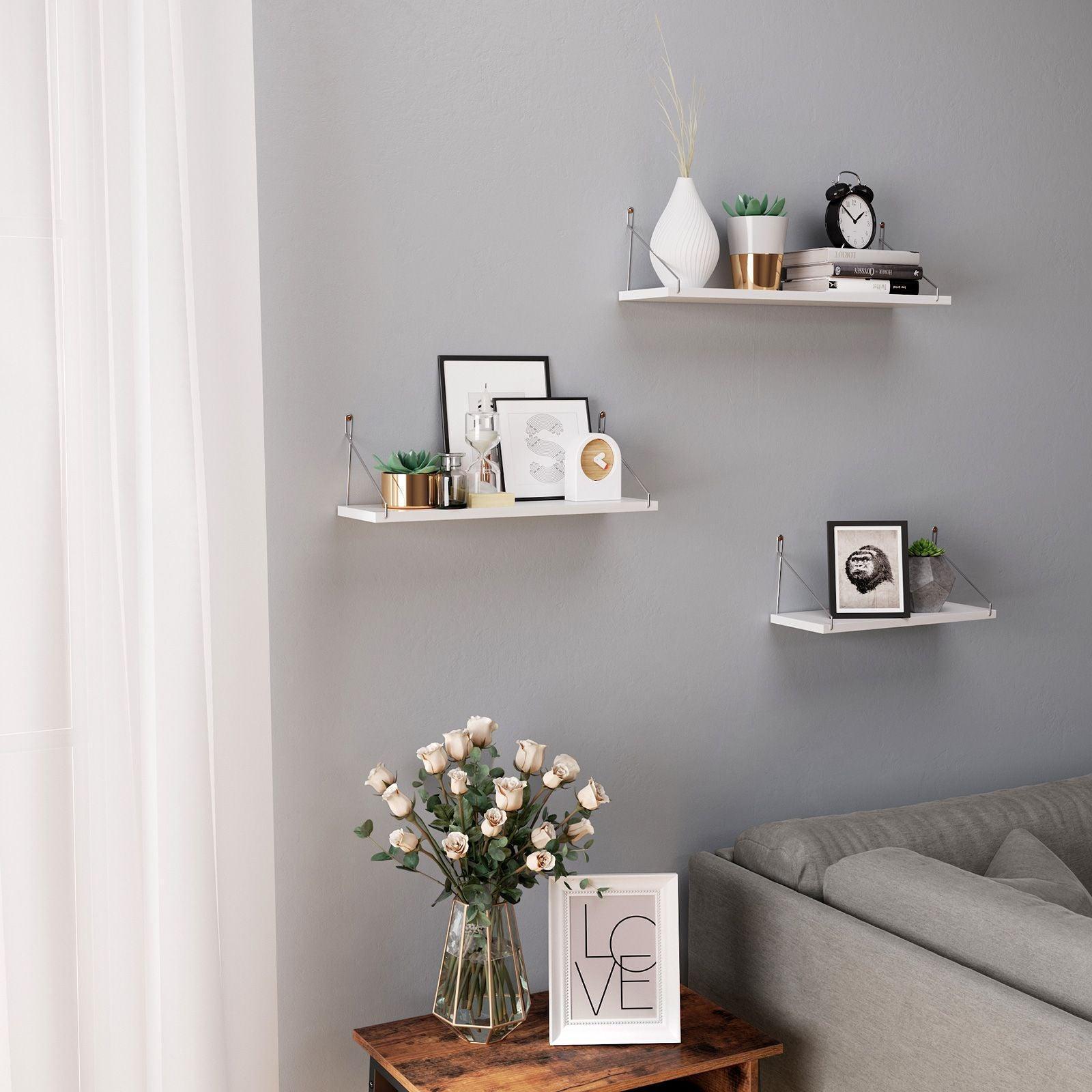 Decorative Wall Shelves Set of 30 White FredCo