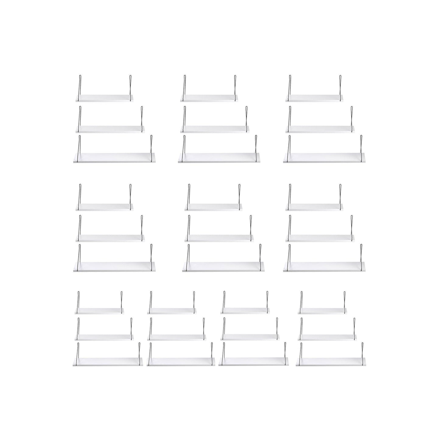 Decorative Wall Shelves Set of 30 White FredCo