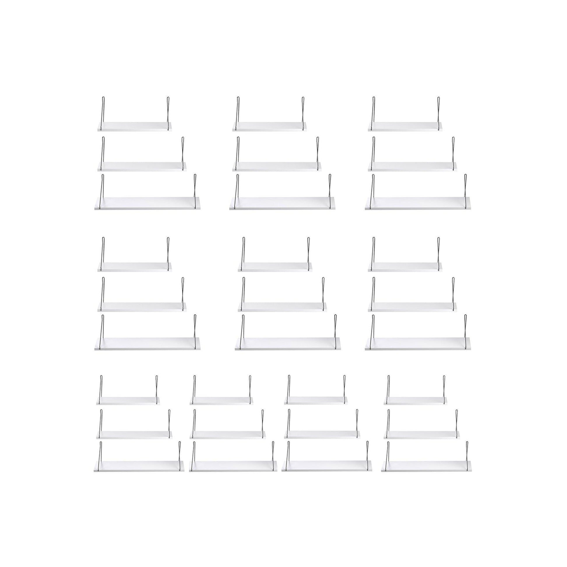 Decorative Wall Shelves Set of 30 White FredCo