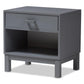Deirdre Modern and Contemporary Grey Wood 1-Drawer Nightstand FredCo