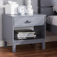 Deirdre Modern and Contemporary Grey Wood 1-Drawer Nightstand FredCo