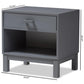 Deirdre Modern and Contemporary Grey Wood 1-Drawer Nightstand FredCo