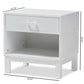 Deirdre Modern and Contemporary White Wood 1-Drawer Nightstand FredCo
