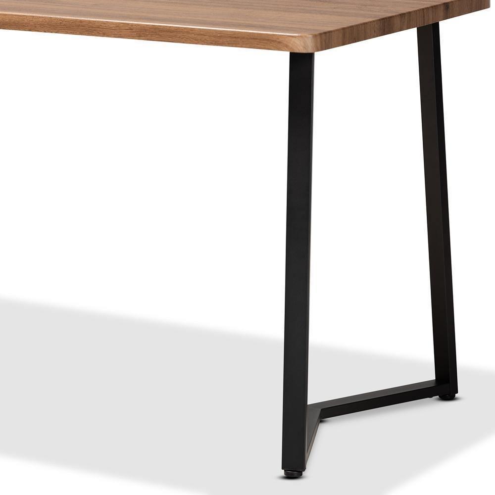 Delgado Modern and Contemporary Beige Fabric Upholstered and Black Metal 5-Piece Dining Set FredCo