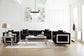 Delilah Upholstered Living Room Set Black 509361-S3 Coaster FredCo