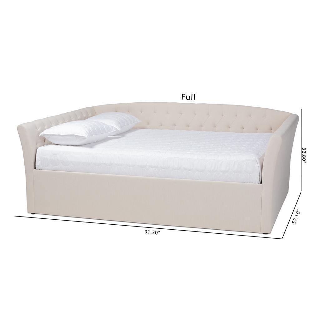 Delora Modern and Contemporary Beige Fabric Upholstered Full Size Daybed FredCo