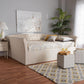 Delora Modern and Contemporary Beige Fabric Upholstered Full Size Daybed FredCo
