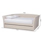 Delora Modern and Contemporary Beige Fabric Upholstered Full Size Daybed with Roll-Out Trundle Bed FredCo