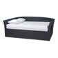 Delora Modern and Contemporary Dark Grey Fabric Upholstered Full Size Daybed FredCo