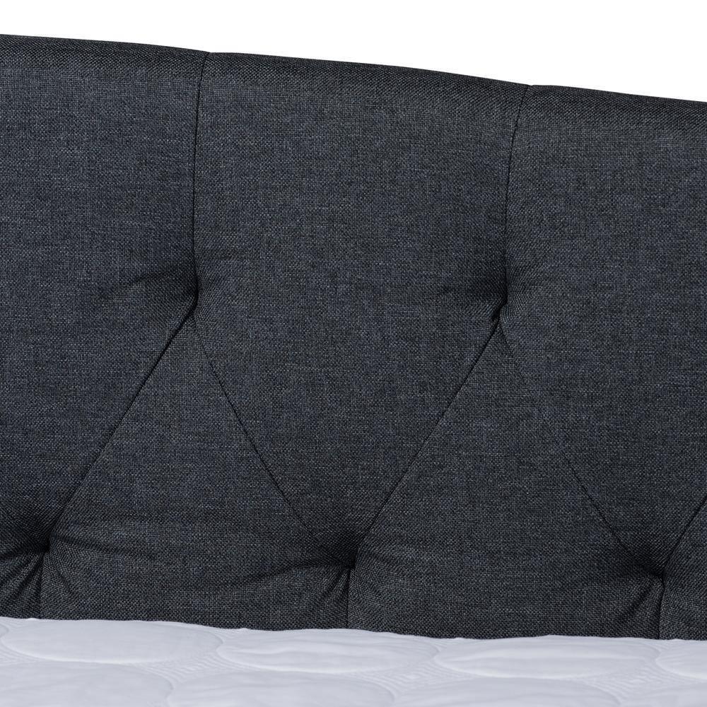 Delora Modern and Contemporary Dark Grey Fabric Upholstered Full Size Daybed FredCo