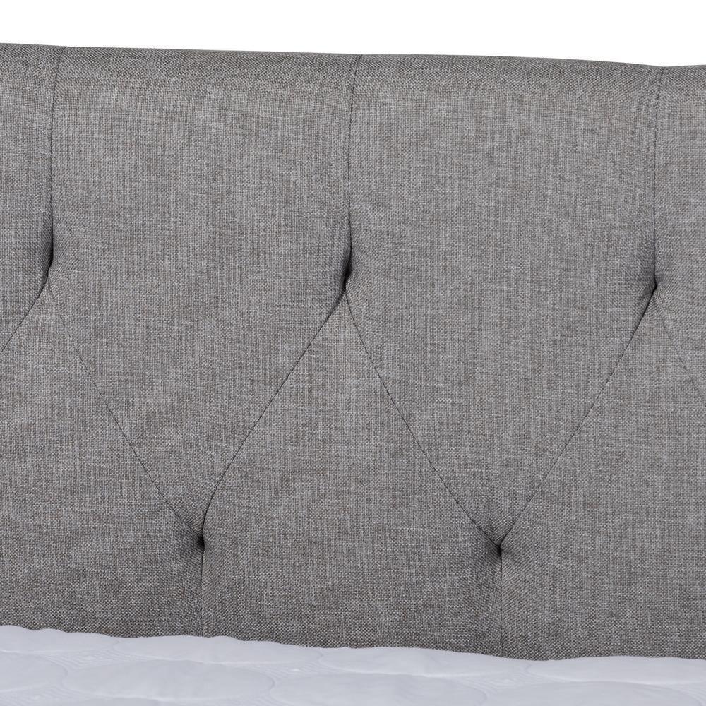 Delora Modern and Contemporary Light Grey Fabric Upholstered Full Size Daybed with Roll-Out Trundle Bed FredCo