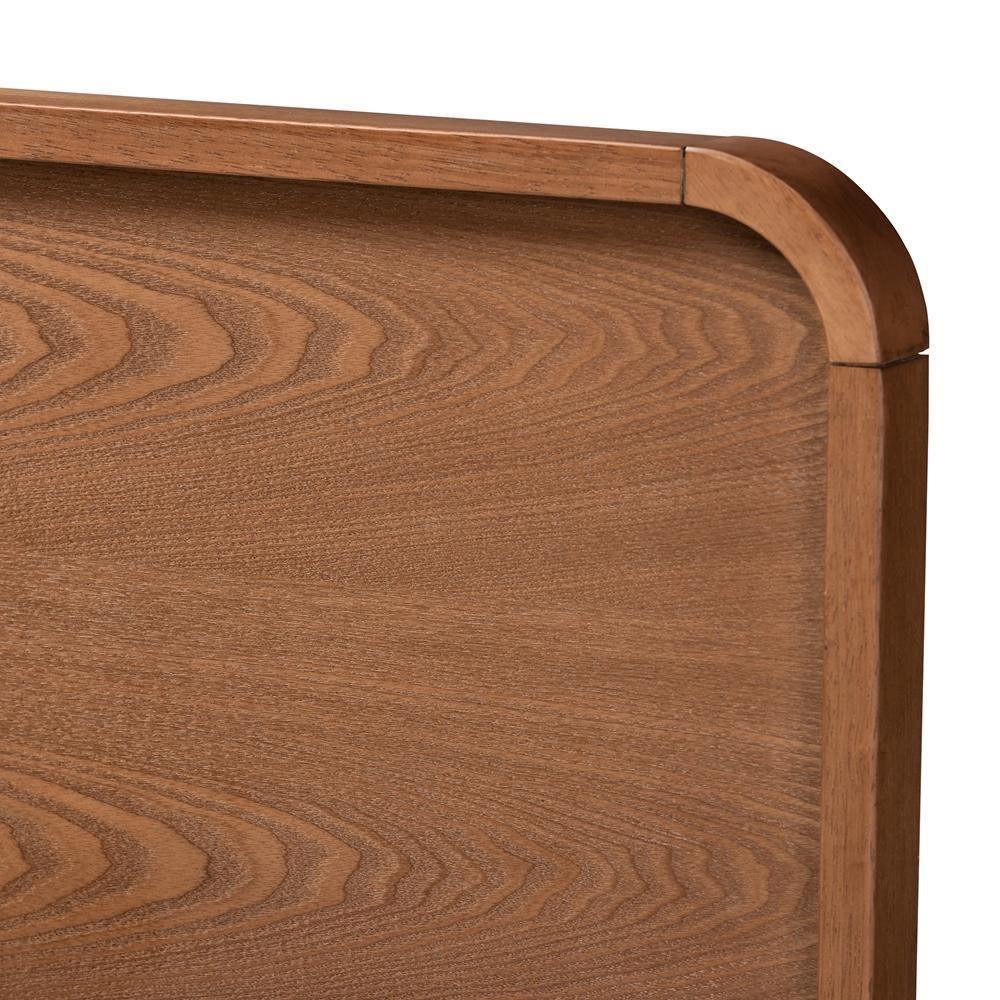Demeter Mid-Century Modern Walnut Brown Finished Wood King Size Platform Bed FredCo