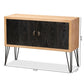 Denali Modern and Contemporary Two-Tone Walnut Brown and Black Finished Wood and Metal Storage Cabinet FredCo