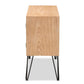 Denali Modern and Contemporary Two-Tone Walnut Brown and Black Finished Wood and Metal Storage Cabinet FredCo