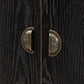 Denali Modern and Contemporary Two-Tone Walnut Brown and Black Finished Wood and Metal Storage Cabinet FredCo