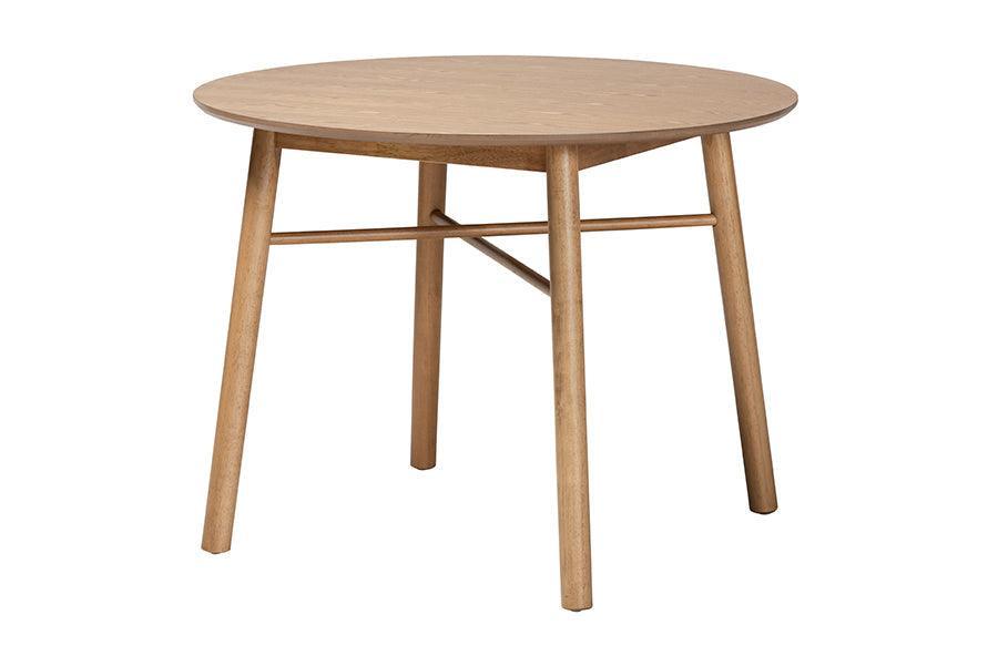 Denmark Mid-Century Modern French Oak Brown Finished Rubberwood Dining Table FredCo