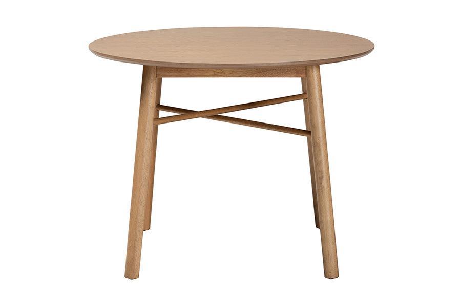 Denmark Mid-Century Modern French Oak Brown Finished Rubberwood Dining Table FredCo