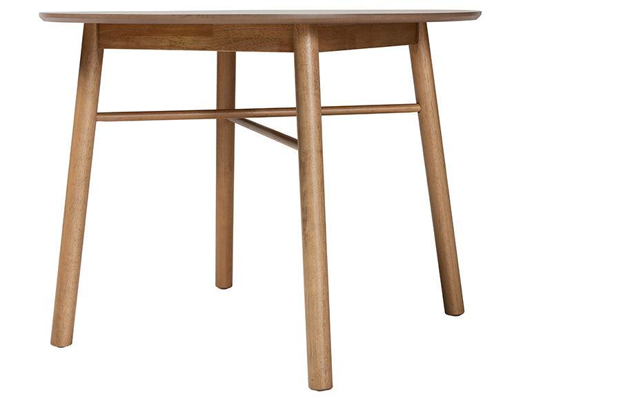 Denmark Mid-Century Modern French Oak Brown Finished Rubberwood Dining Table FredCo