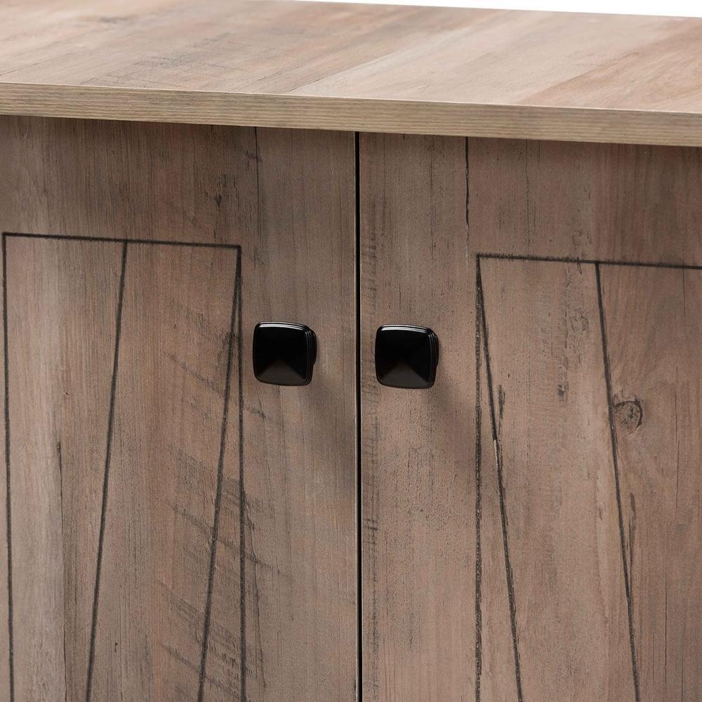 Derek Modern and Contemporary Transitional Natural Oak Finished Wood 2-Door Shoe Cabinet FredCo