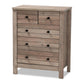Derek Modern and Contemporary Transitional Natural Oak Finished Wood 5-Drawer Chest FredCo