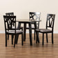 Derya Modern Transitional Grey Fabric Upholstered and Dark Brown Finished Wood 5-Piece Dining Set FredCo