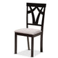 Derya Modern Transitional Grey Fabric Upholstered and Dark Brown Finished Wood 5-Piece Dining Set FredCo