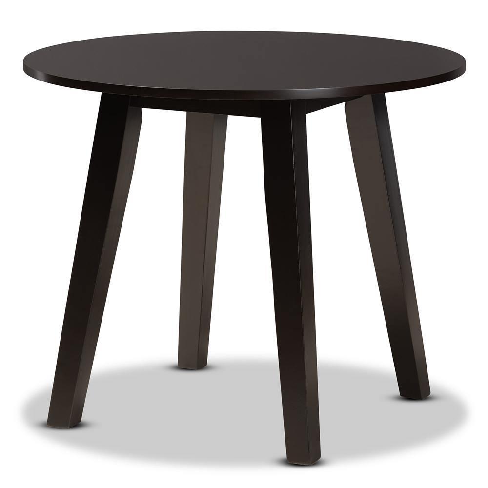Derya Modern Transitional Grey Fabric Upholstered and Dark Brown Finished Wood 5-Piece Dining Set FredCo