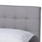 Devan Mid-Century Modern Light Grey Fabric Upholstered Walnut Brown Finished Wood Queen Size Platform Bed FredCo