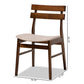 Devlin Mid-Century Modern Transitional Light Beige Fabric Upholstered and Walnut Brown Finished Wood 4-Piece Dining Chair Set FredCo