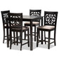 Devon Modern and Contemporary Sand Fabric Upholstered and Espresso Brown Finished Wood 5-Piece Pub Dining Set FredCo