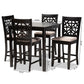 Devon Modern and Contemporary Sand Fabric Upholstered and Espresso Brown Finished Wood 5-Piece Pub Dining Set FredCo