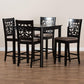 Devon Modern and Contemporary Sand Fabric Upholstered and Espresso Brown Finished Wood 5-Piece Pub Dining Set FredCo