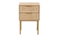 Dewitt Japandi Light Brown Finished Wood and Gold Metal 2-Drawer End Table FredCo