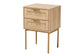 Dewitt Japandi Light Brown Finished Wood and Gold Metal 2-Drawer End Table FredCo