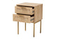 Dewitt Japandi Light Brown Finished Wood and Gold Metal 2-Drawer End Table FredCo