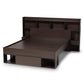 Dexton Modern and Contemporary Dark Brown Finished Wood Queen Size Platform Storage Bed FredCo