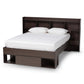Dexton Modern and Contemporary Dark Brown Finished Wood Queen Size Platform Storage Bed FredCo