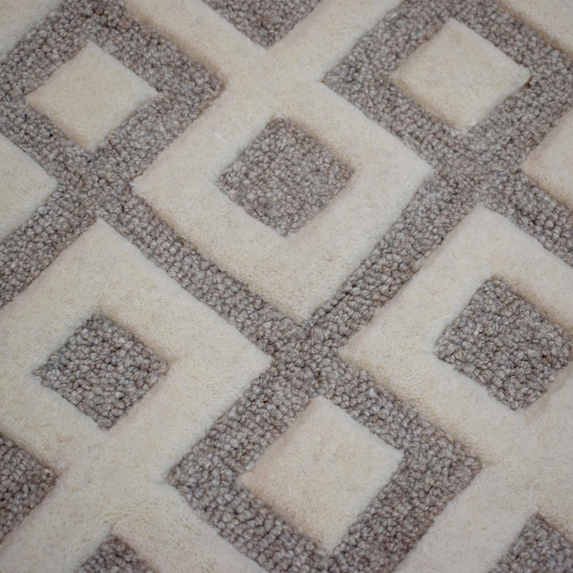 Diamond Hand-Woven Moroccan Wool-Viscose Blend Rug FredCo