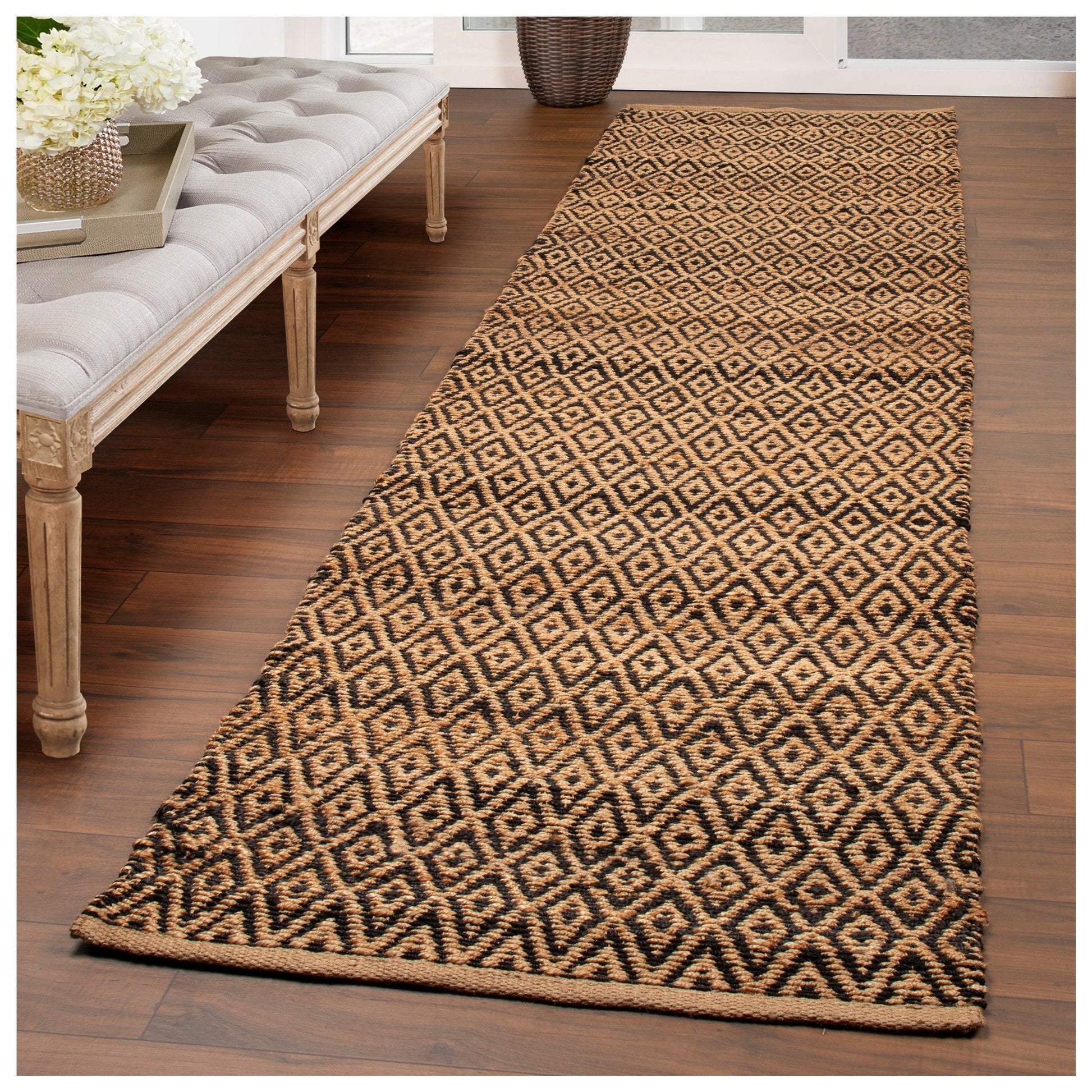 Diamond Jute Hand-Woven Reversible Contemporary Rug FredCo