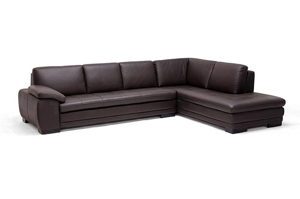 Diana Dark Brown Sofa/Chaise Sectional FredCo
