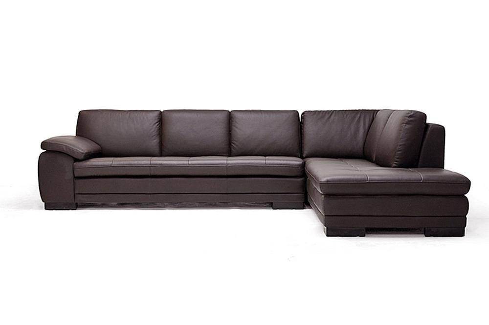 Diana Dark Brown Sofa/Chaise Sectional FredCo