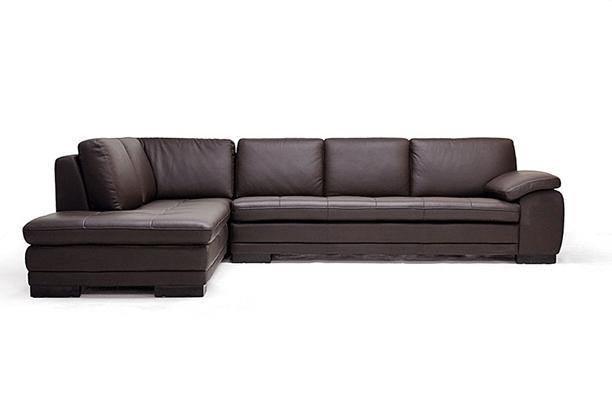 Diana Dark Brown Sofa/Chaise Sectional Reverse FredCo