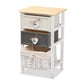 Diella Modern and Contemporary Multi-Colored Wood 2-Drawer Storage Unit with Basket FredCo