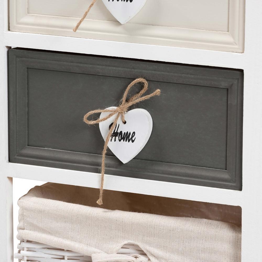 Diella Modern and Contemporary Multi-Colored Wood 2-Drawer Storage Unit with Basket FredCo